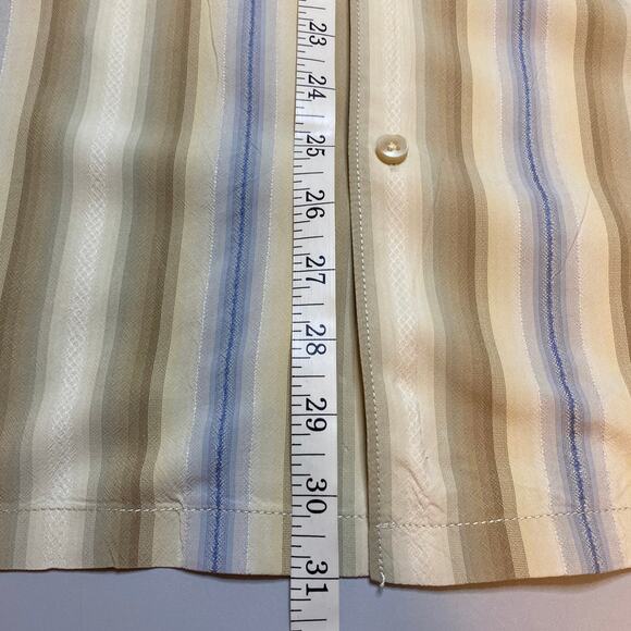 Tommy Bahama Striped 100% Silk Button Up Shirt Men Sz L Long Sleeve Dress Casual - Picture 12 of 12